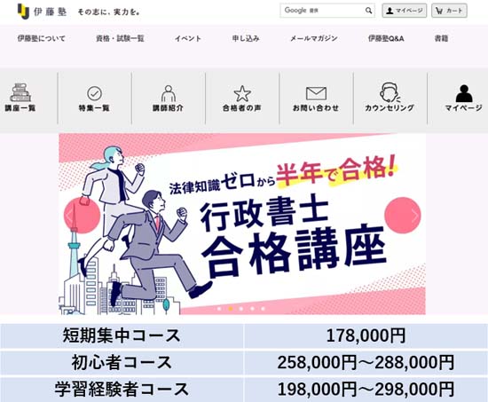伊藤塾の行政書士講座の評判・口コミ