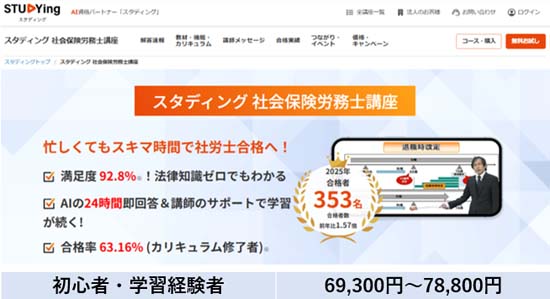 スタディング社労士講座の評判・口コミ