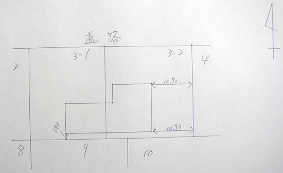 建物図面をボールペンで清書する②
