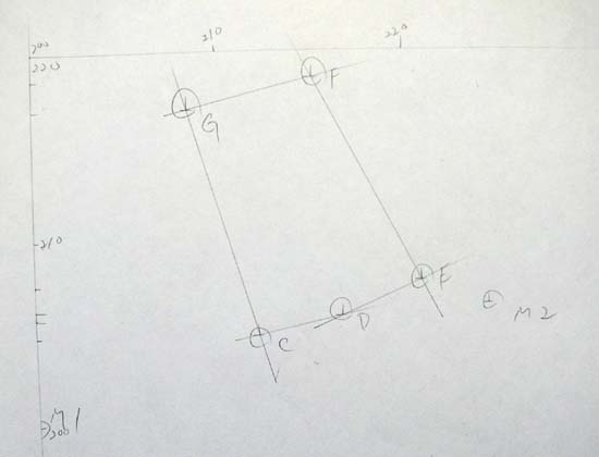 地積測量図に座標間を結線する②