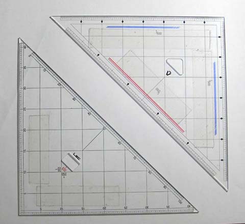 三角定規の滑り止めの工夫